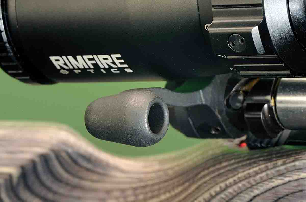 The bolt knob is hollowed out to save weight. All B.Mag rifles cock on closing.